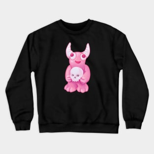 Pink Demon Skull Creepy Cute Horror Art Crewneck Sweatshirt